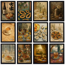 Vintage Food & Bars Poster -
