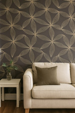 Gold Black Flower Geometric