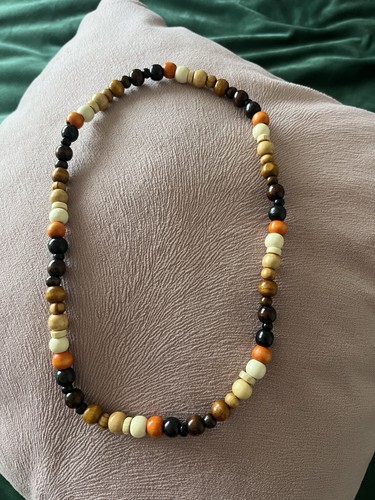 Wooden bead unisex chunky - wooden,