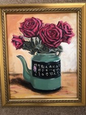 Original oil painting, red