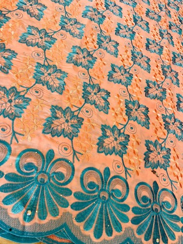 Floral embroidered lace fabric - embroidered,