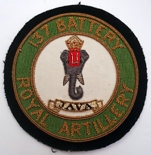 137 (Java) Battery 40 Field Regiment. Royal Artillery Vets Bullion Blazer Badge
