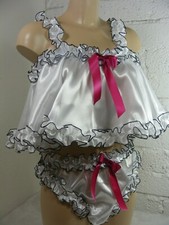 ADULT baby sissy satin babydoll negligee nightie dress camisole lingerie lolita