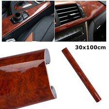 Car Self Adhesive Glossy Wood Grain Sticker Vinyl Wrap Film DIY Decor 100x30cm