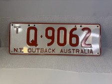 Australian Australia Outback N.T Number License Plate Genuine Used Condition