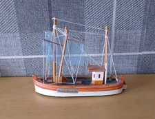 Vintage Wooden Fishing Trawler Ship Ornament Nautical Decoration Boat Seaside