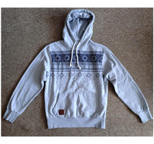 TOKYO TIGERS HOODIE, MARKED AS SIZE LARGE, GREY WITH FRONT DECORATION.