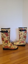 Wellies Women's Skulls And Roses,  Size 8, Eur 41 Vintage Look