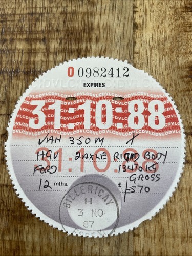 Old vintage tax disc october - old,