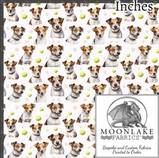 Jack Russell Dog Heads Fabric