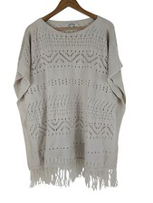 Fat Face Poncho Ivory Polo