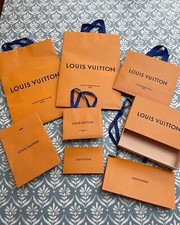 Set Of Authentic Louis Vuitton LV Empty Paper Gift Bags Box Envelope And Tag