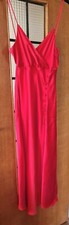 Zara red satin long dress with slit,  size small, nearly new, hardly worn. 