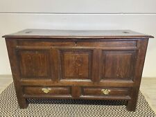 Antique c1740 Welsh Oak Mule Chest Trunk Storage Blanket Chest Hallway Storage