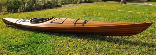 Cedar wood strip built kayak - cedar,
