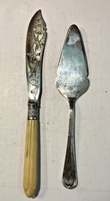 2 ANTIQUE SILVER PLATE FISH