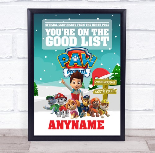 Paw patrol christmas good - good, list
