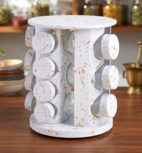 White wooden rotating carousel - wooden,