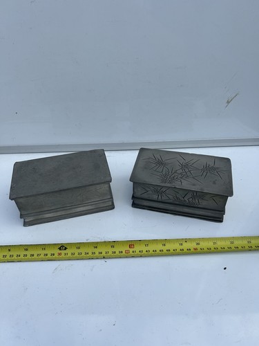 Pair vintage chinese pewter - pair, of