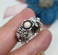 Genuine Pandora Topaz Moonstone Natures Serenity Ring 925 ALE ? Size 50  K 