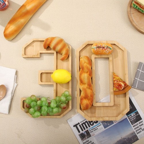 Party serving platter wooden - party,