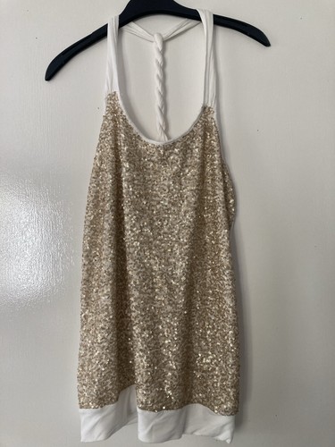 Express white and gold sequin - express,