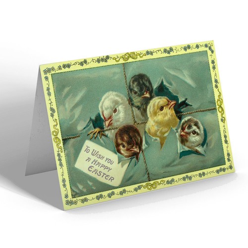 Easter card vintage design - -,