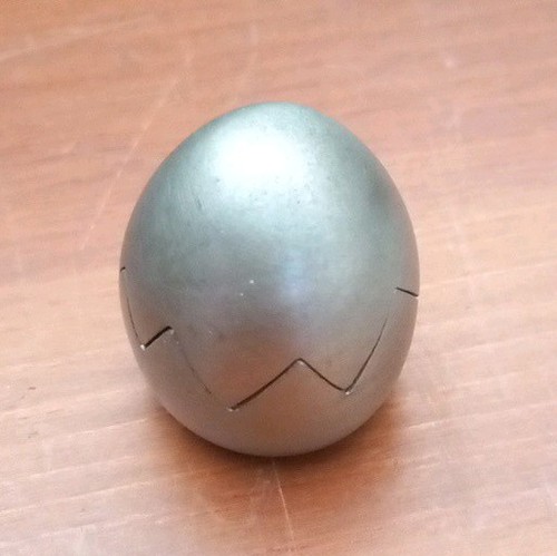 Vintage pewter egg - wth, hidden
