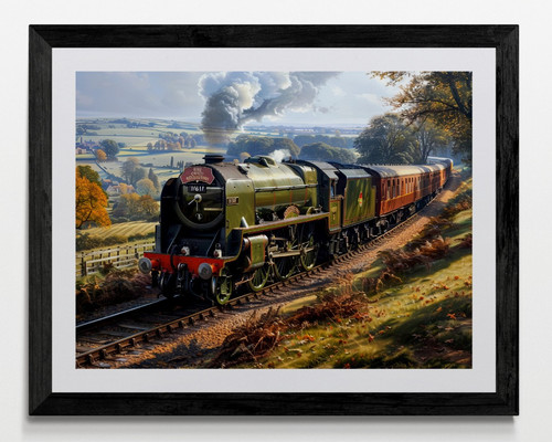 Steam train framed canvas - steam,