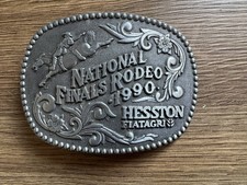 Hesston 1990 National Finals Rodeo Vintage Belt Buckle