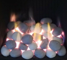 Gas fire pebbles white - gas,