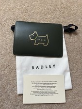 BRAND NEW RADLEY HERITAGE DOG OUTLINE GREEN LEATHER CARD HOLDER - RRP £39