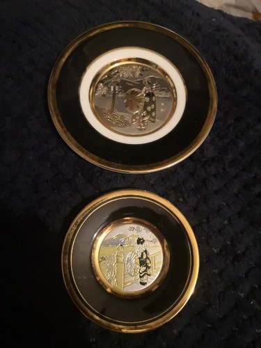 Two stunning chokin art - chokin, plates