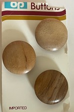 Wood Buttons 22mm X3 New Old