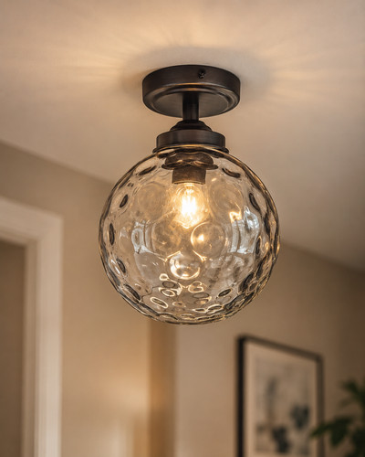 Gunmetal flush ceiling light - gunmetal,