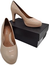 Clarks Anika Kendra Nude Patent Leather Heels UK 6.5 T2870 SP30