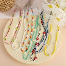 Bohemia Colourful Beaded Daisy Choker Necklace Women Girls Jewellery Gift UK