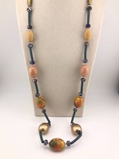 Fat face long bead necklace - fat,