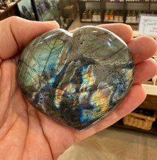 LABRADORITE Carved Heart Palm