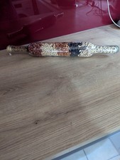 Vintage Rolling Pin Clear Glass & Stopper 51 Cm 20 Inches Filled Dried Ing Rare