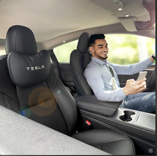 car seat headrest pillow 2 pks for Tesla modle Y/3 leather neck support cushion 