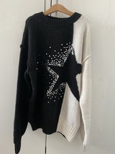 Ladies Black And White Star