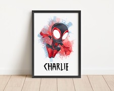 Spiderman Poster - Personalised Bedroom Wall Art Print Marvel Print Only A4