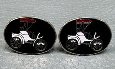 Vintage Red White Black Enamel