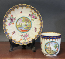 Antique 18th Century First Period Worcester Lord Henry Thynne Cup Saucer Insects