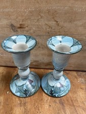 Vintage’Tain pottery’  Candlesticks, Pair Of Glenaldie Scottish Thistle  Design