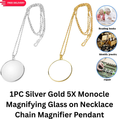 1pc silver gold monocle - silver, 5x
