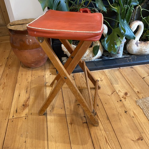 Vintage folding stool mid - folding,