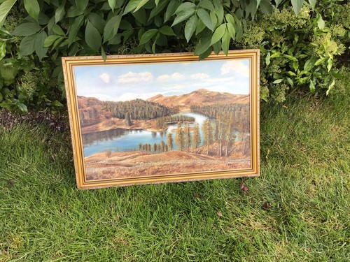 Large vintage signed - signed, framed