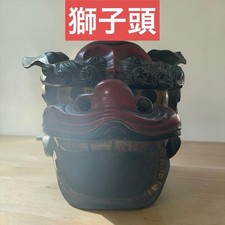 Lion head wooden carving